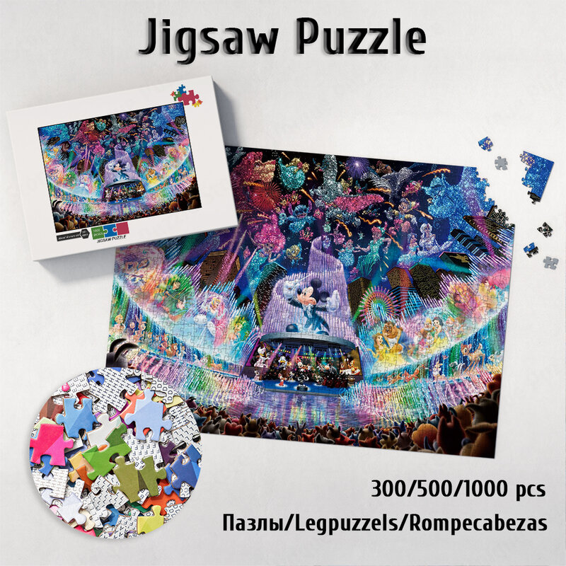 Disney Water Dream Concert Jigsaw Puzzle Mickey Mouse Puzzles for Adults Disney Cartoon Games and Puzzles Kids Educational Toys