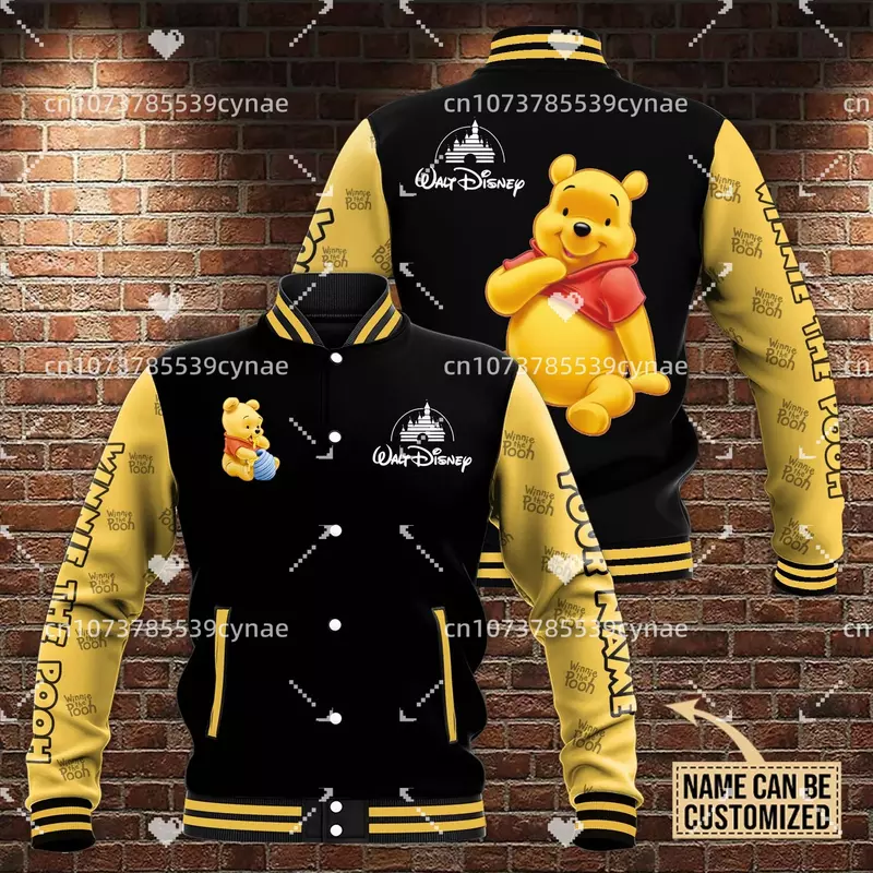 Winnie The Pooh Honkbaljack Heren Hiphop Harajuku Jack Disney Honkbal Uniform Streetwear Jongens Meisjes Losse Jassen