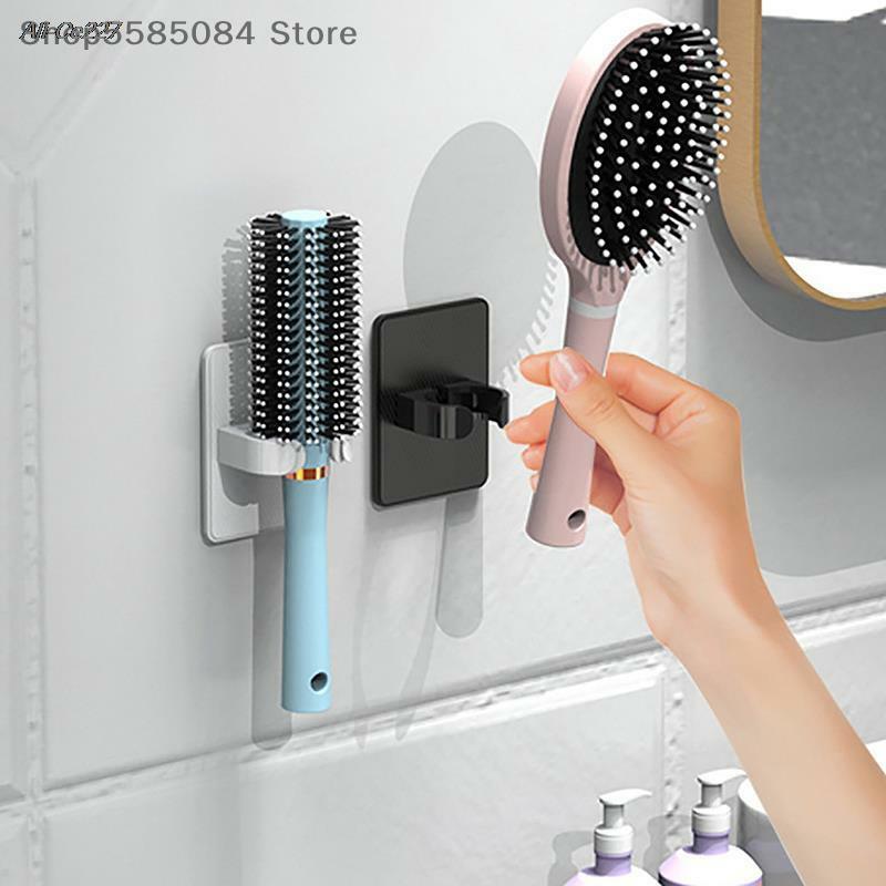 Comb Holder Bathroom Wall Hanging Comb Storage Rack Hair Clip Organizer Air Cushion Comb Holder Creative Plastic Comb Rack