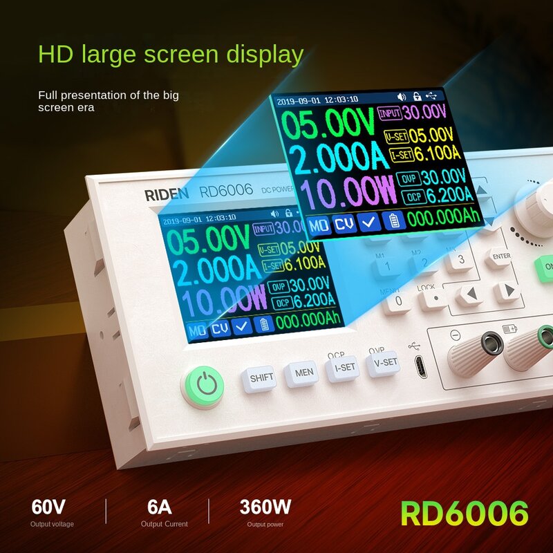 RD6006 التحكم الرقمي التبديل قابل للتعديل امدادات الطاقة تيار مستمر ينظم محول التيار الكهربائي وحدة تنحى