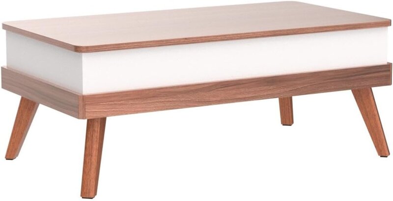 Table basse relevable, table centrale facile à monter avec compartiment de rangement GNE, table à manger pour salon/bureau à domicile