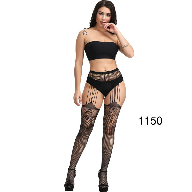 Women Sexy Tights Crotchless High Elastic Stockings Lingerie Garter Belt Fishnet Pantyhose Open Crotch Tights