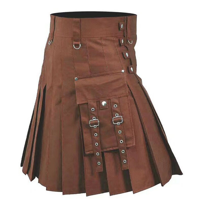 Винтажная шотландская юбка для мужчин с высокой талией, Повседневная средневековая плиссированная юбка большого размера, размеры 5XL, мужские брюки в шотландском стиле