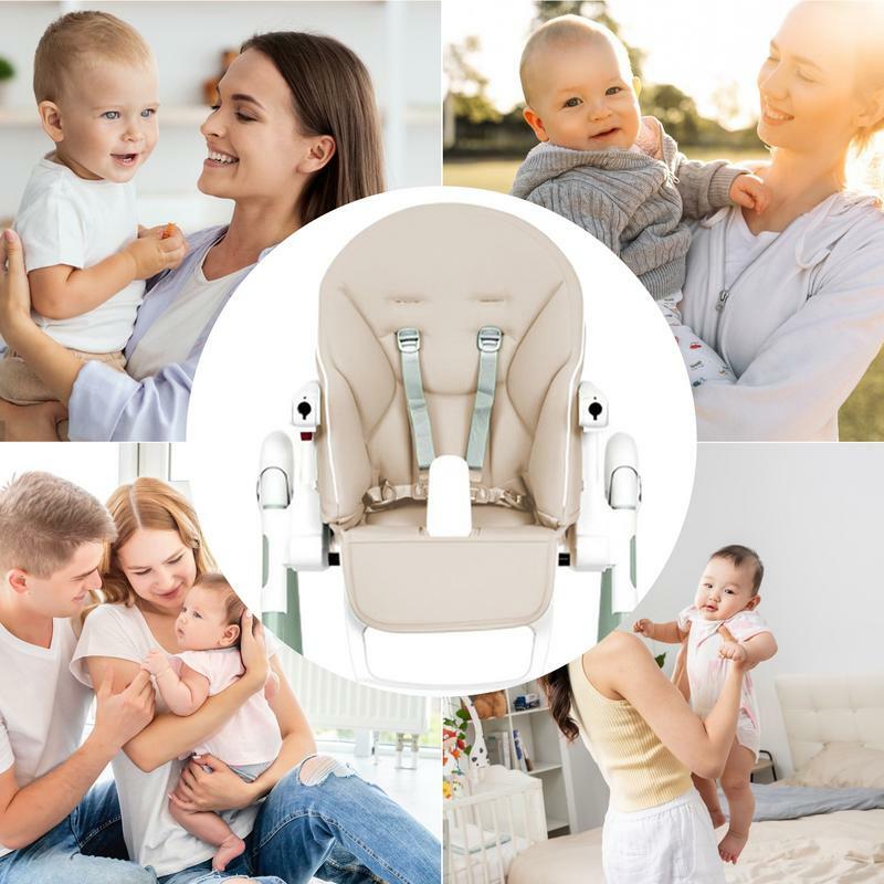Baby Hight Chair Cushion For Peg Perego、Siesta Zero3、Baoneo、Kosmic Jané  PU Leather Seat Cover With Padding Comfortable For Kids
