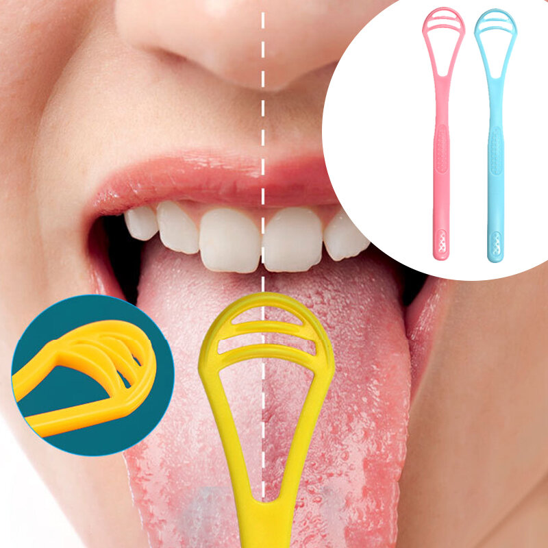 1 pz morbido Silicone strumento per la pulizia della lingua spazzola per la pulizia della lingua massaggio lingua raschietto strumento per la cura della salute orale