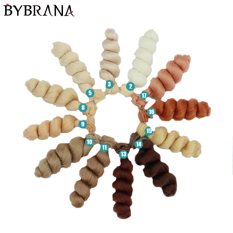 Bybrana-peruca de alta temperatura, acessórios para peruca, 1 peça, 15x100cm, boneca, 1/3, 1/4, 1/6, 1/12, cabelos cacheados