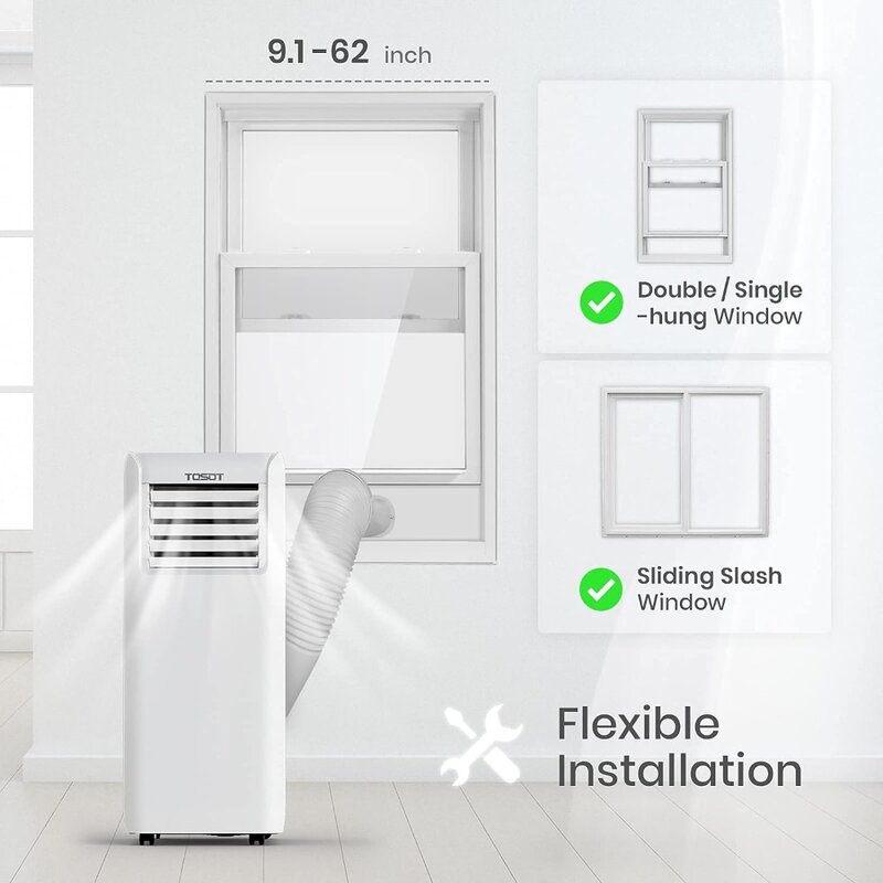 8,000 BTU Klimaanlage einfacher zu installieren, leise und 3-in-1 tragbare Wechselstrom, Luftent feuchter, Ventilator für Räume bis zu m²