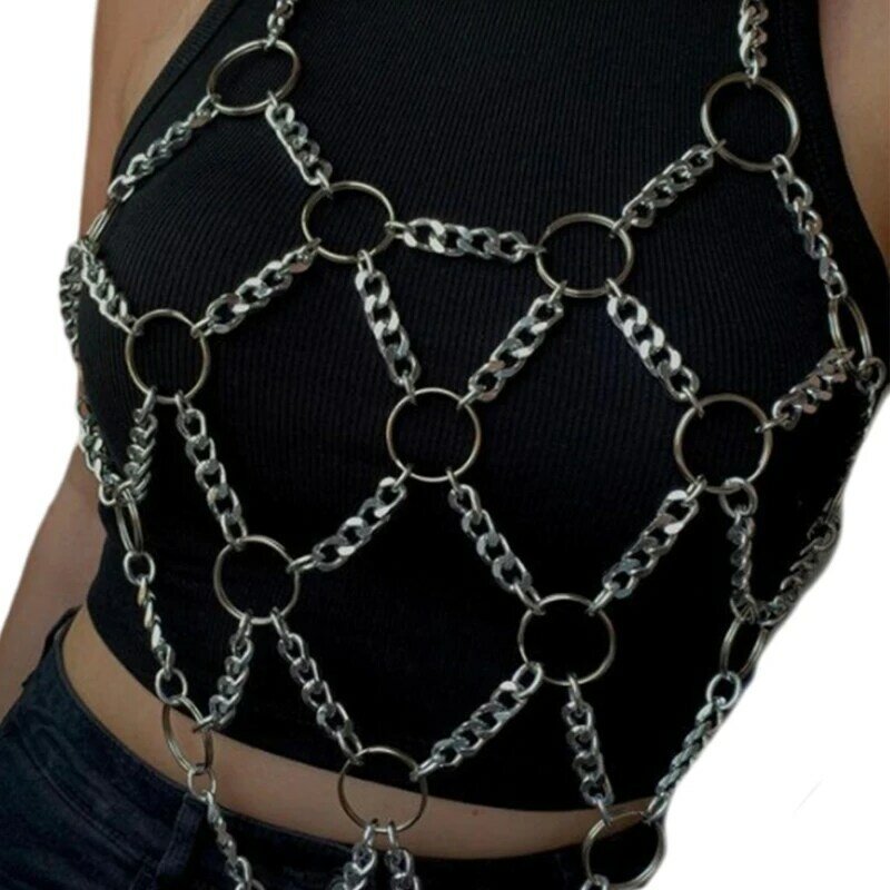 Body Chain Jewelry Women Fashion Punk Backless Body Chain Belly Chain Jewelry Halter Hollow Vestfor N7YD