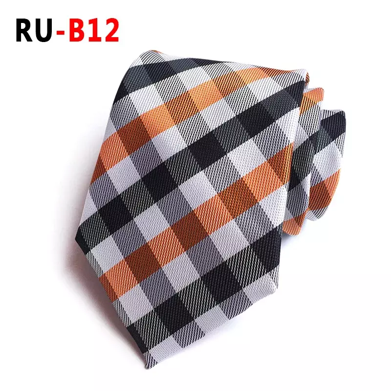 Upscale Tie Jacquard 8CM Tie Man Necktie Suit Business Neckwear Accessories Male Formal Cravat Checkered Stripe Free Shipping