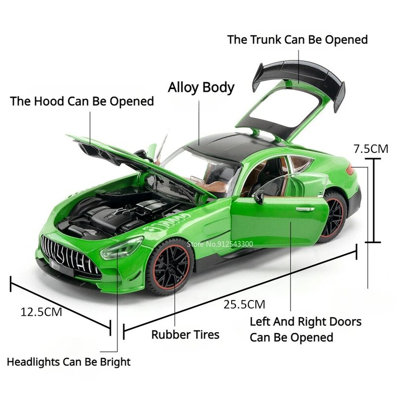 1/18 w skali GT-R odlewane Model samochodu sportowego metalowe drzwi nadwozia otwierały pojazdy z tylne światło zabawki muzyczne na prezenty dla dzieci