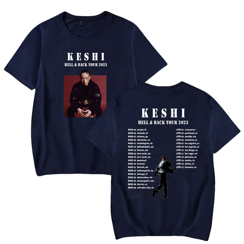 Keshi Hell & Black Tour 2023 Merch 티셔츠, 크루넥 반팔 티, 하라주쿠 스트리트웨어, 여성 티셔츠, 패션 의류