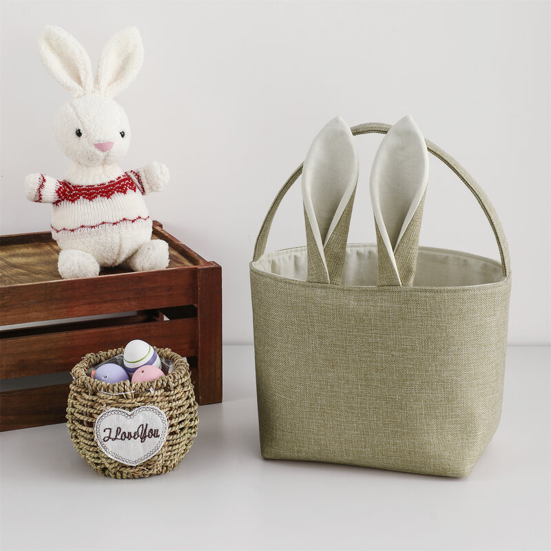 Cestas de Pascua suaves personalizadas, suministros de Pascua, bolsa de dulces, regalo único para niños