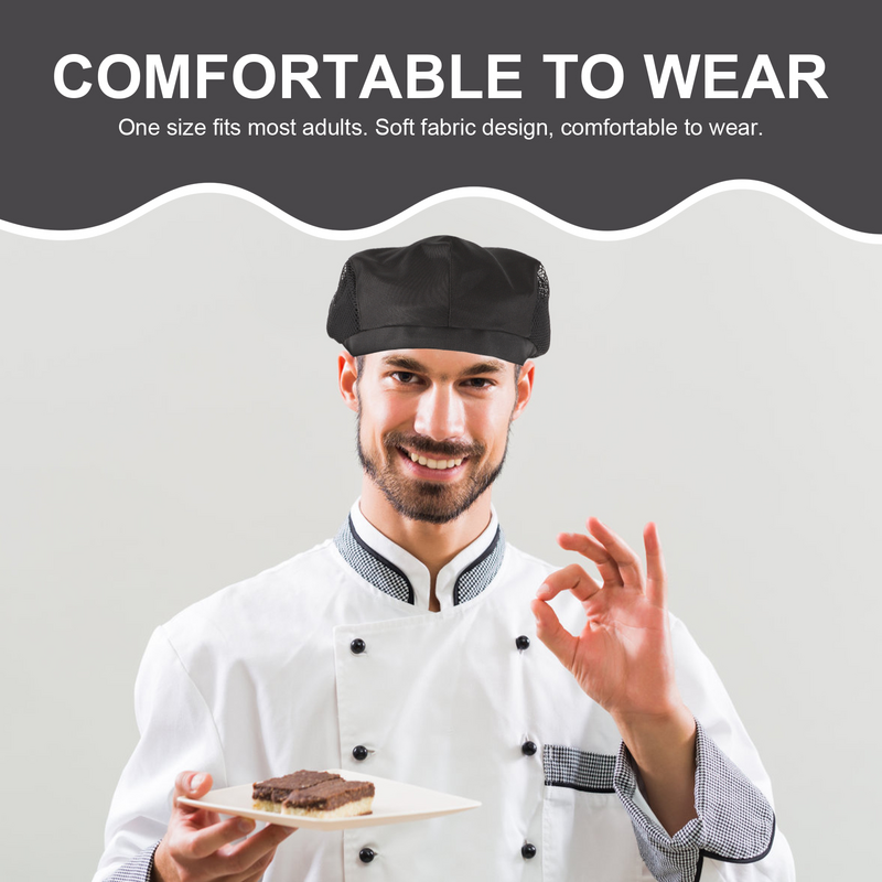 2pcs Chef Hat Waiter Hair Cover Worker Hat Hair Net Worker Hat Women's Hats & Caps