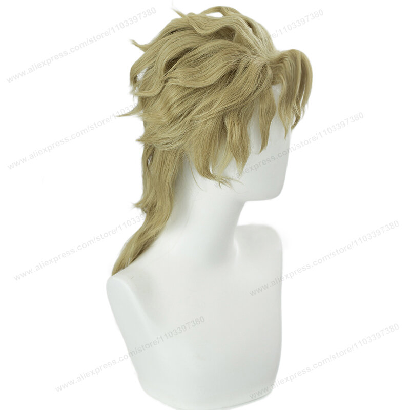 Anime Dio Brando Cosplay Wig 40cm Men Short Golden Wigs Heat Resistant Synthetic Hair