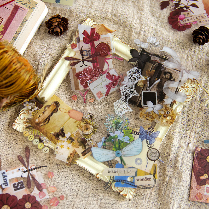 Serie de notas de fragancia de flores, decoración creativa retro, pegatinas para mascotas DIY, 8 paquetes por lote