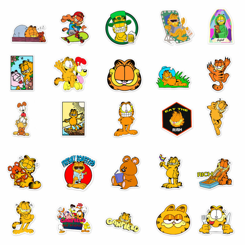 Animação dos desenhos animados Garfield Etiqueta bonito, Notebook, Guitarra, Clipbook, Graffiti Etiqueta Decorativa, Presente Toy Crianças, 10 Pcs, 30 Pcs, 50Pcs