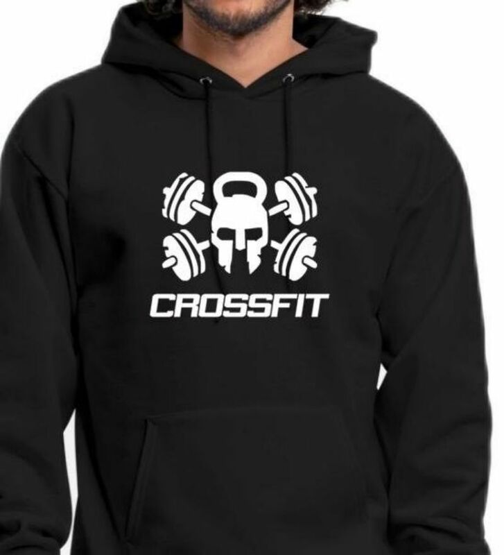 Crossfit Skull Graphics Design Fleece Hoodie Men's Fashion Casual Customizable Hoodie Sweatshirts Sports Fitness Top