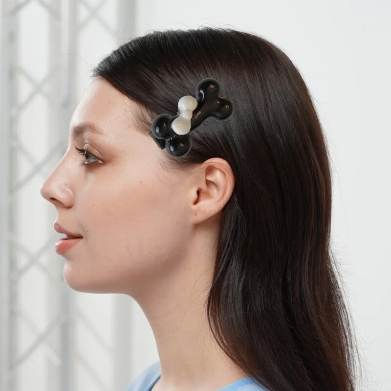Y166 樹脂骨ヘアクリップ女の子のためのミニ骨形状ヘアクリップファッションヘアバレッタ薄毛女性のヘアスタイリングツール