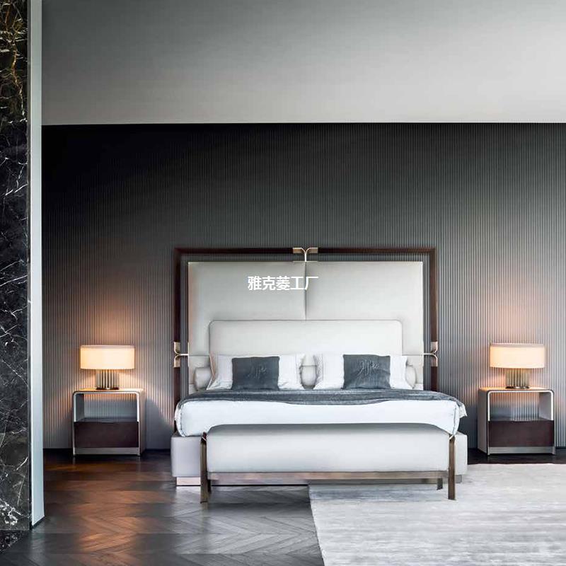 Post-Moderne High-End Meubilair Luxe Bed Omvat Geen Matras, Slaapkamer, Klein Appartement, 1.8M Eenvoudig Tweepersoonsbed, Hi