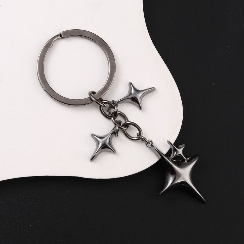 Llaveros de Metal Y2K para mujer y hombre, llaveros de luna y estrella, regalo de amistad, decoración de bolso, joyería hecha a mano