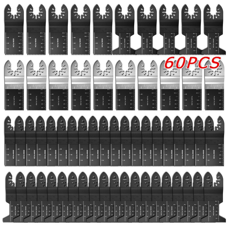 20-60Pcs Multi-Function Bi-Metal Precision Saw ใบมีด Oscillating ใบมีดหลายตัดไม้ชุด Chipboard เครื่องมือใบเลื่อยวงเดือน