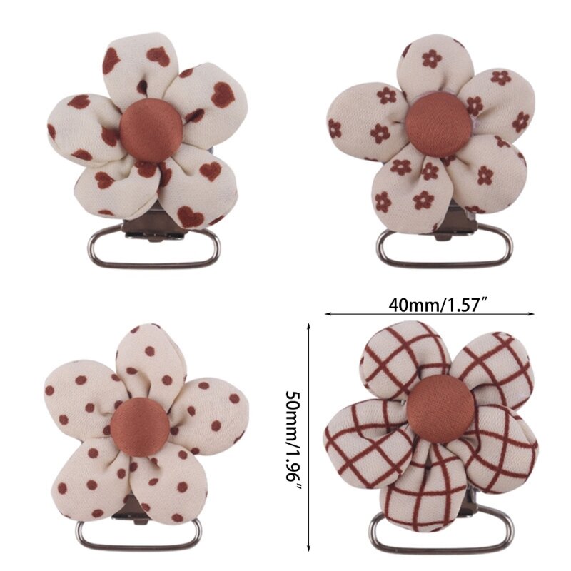 Nette Blume Baby Schnuller Clip 4 Muster DIY Schnuller Clip für Mädchen & Jungen Schnuller Halter