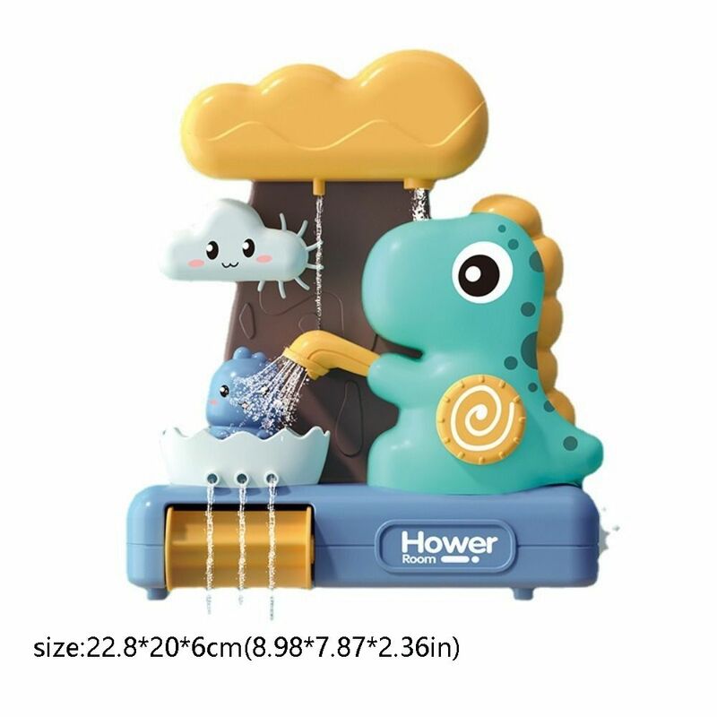 Cabeça de chuveiro plástica com animais dos desenhos animados, roda de água, montagem da tubulação, jogo da água, brinquedos para o bebê e as crianças