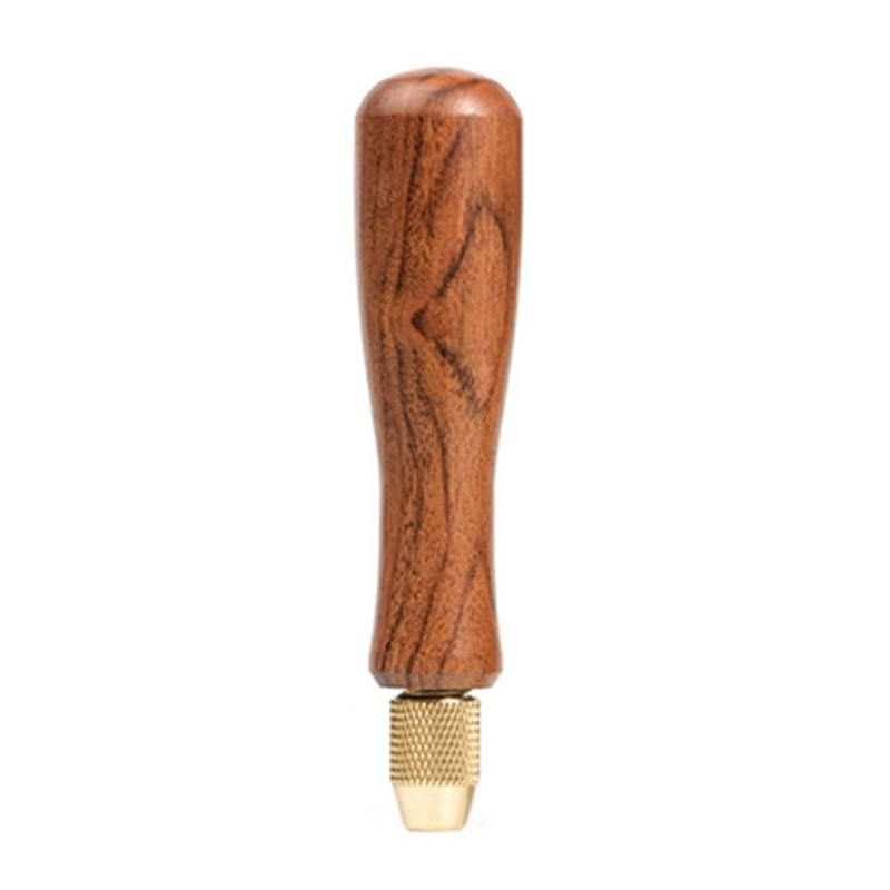 Mango de Lima de madera con mandril de pinza de latón, accesorios para limas pequeñas, bricolaje