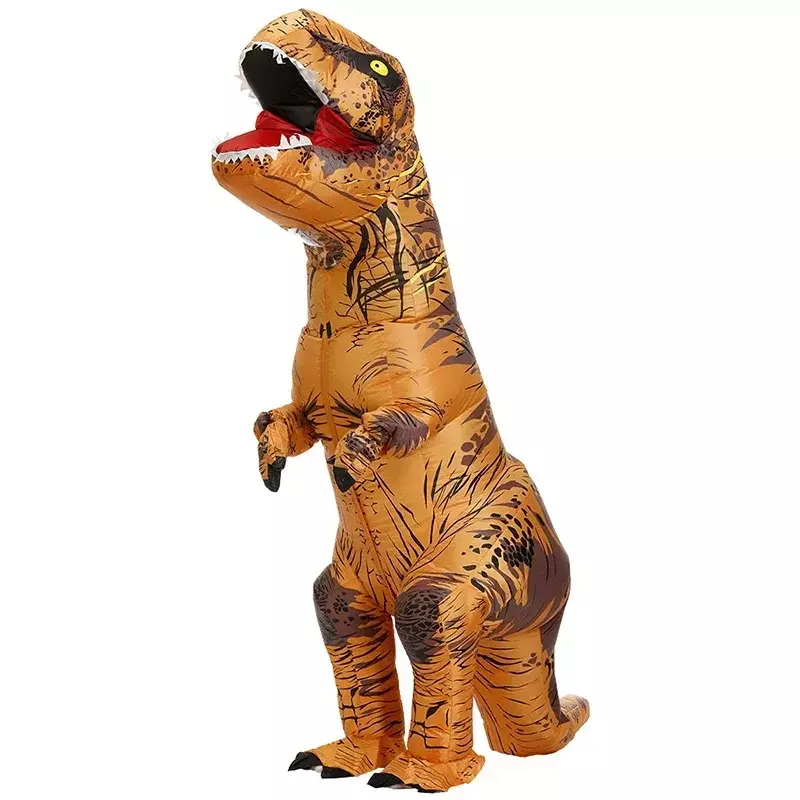 Tyrannosaurus rex kostum tiup maskot Anime kostum Cosplay pesta Halloween kostum kartun dinosaurus menyenangkan untuk anak-anak dewasa