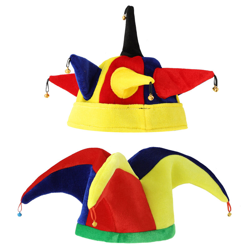 Topi pesta Halloween dewasa, topi badut pelangi banyak warna, topi Jester karnaval Natal, sirkus