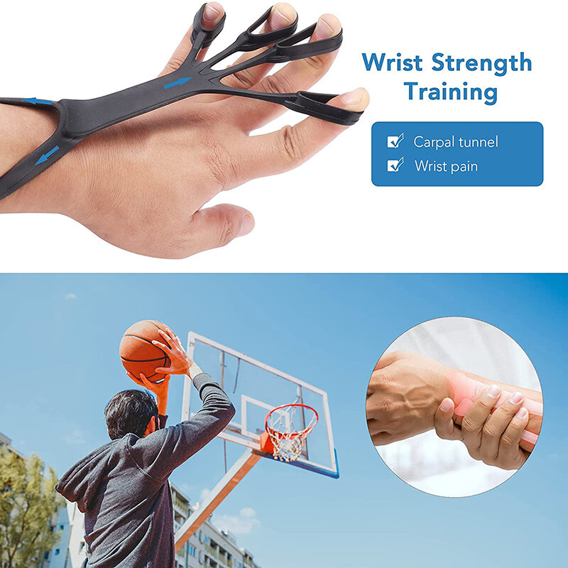 Grip Hand Finger Expander Pelatih Kekuatan Latihan Penguat Jari Tangan untuk Pemulihan Cedera dan Pembentuk Otot