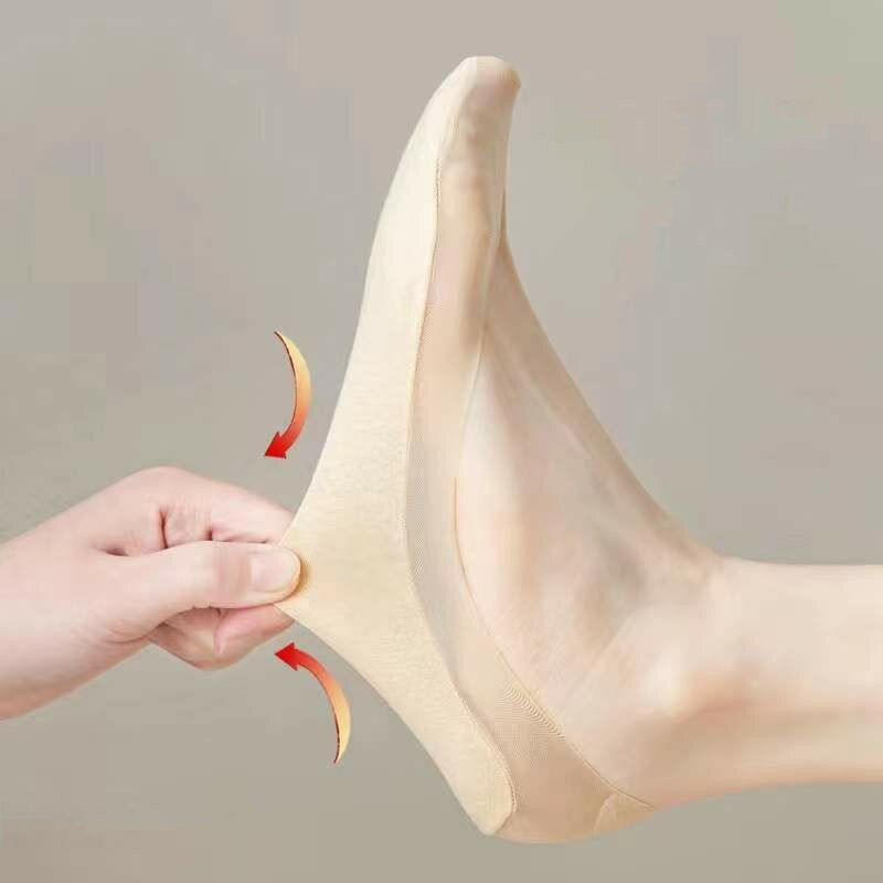 Женские сетчатые невидимые носки-лодочки, Летние удобные универсальные носки на тонком каблуке, модные трендовые женские носки Y107
