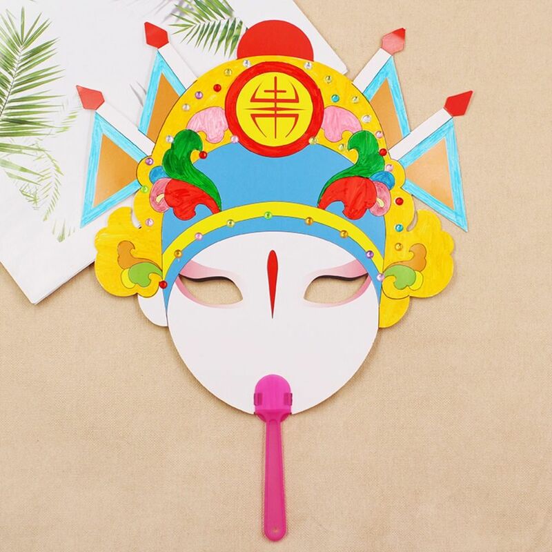 Máscara de papel de la Ópera de Pekín, paquete de Material de bricolaje hecho a mano, paquete de Material de bricolaje, artesanía de papel