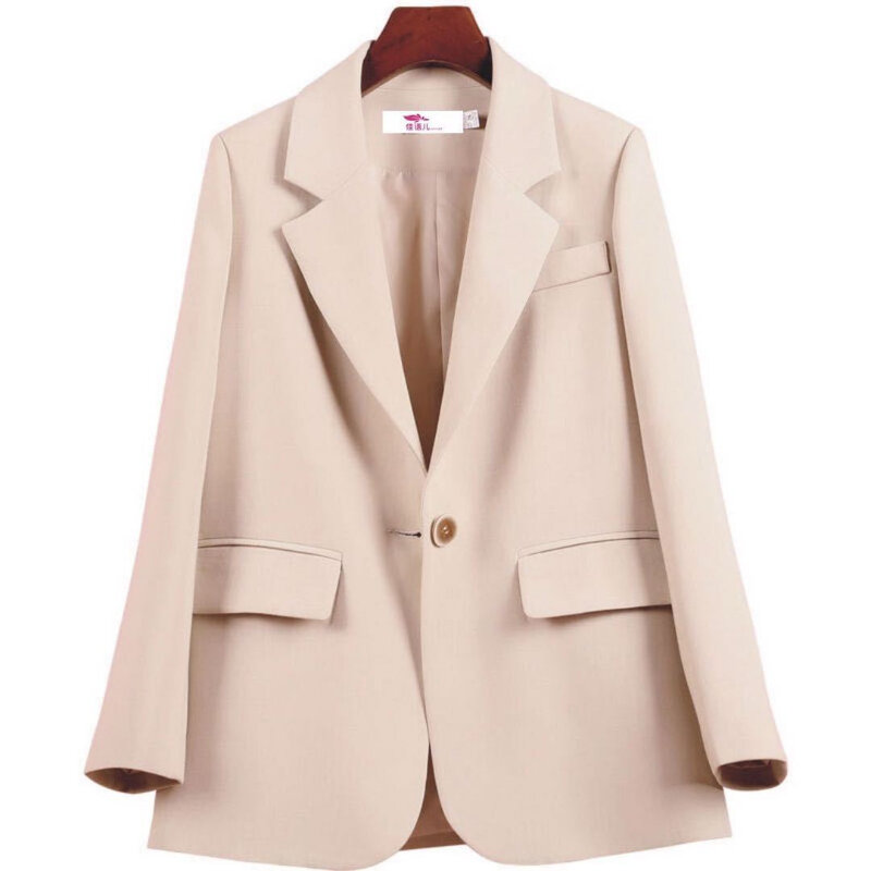 새로운 부드러운 작은 정장 재킷, 여성 캐주얼 정장 숙녀 흰색 상의, 봄 가을