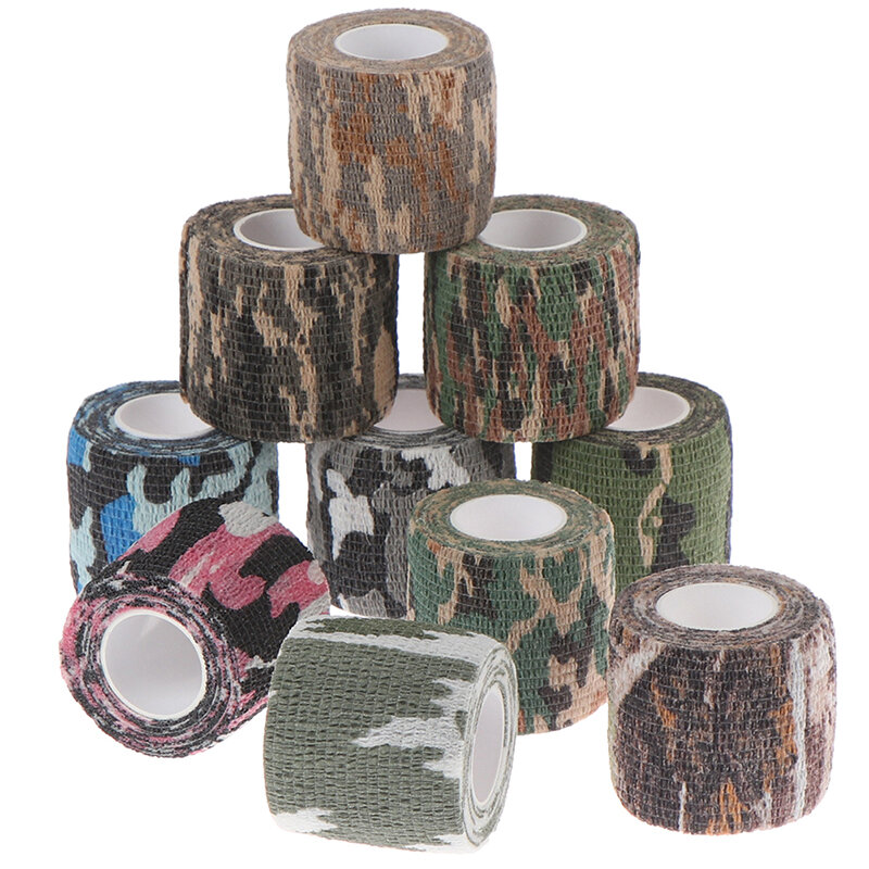 Camuflagem Elastic Wrap Tape, fita do exército, impermeável, durável, auto-adesivo, atadura elástica, caça ao ar livre