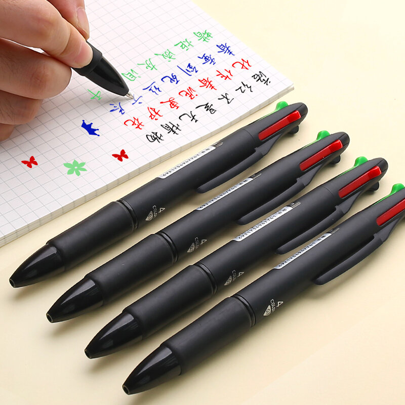 Deli многофункциональная шариковая ручка 4 в 1 разноцветная ручка 0,7 мм Выдвижная Шариковая ручка для маркеров, письменных школьных канцелярских принадлежностей