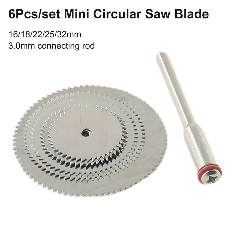 5pcs Circular Saw Blade With 3MM Mandrel Set Stainless Steel Cutting Disc Cutter Disc For Dremel Rotary Tools 16/18/22/25/32mm