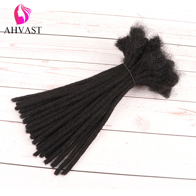 AHVAST 4 بوصة و 6 بوصة الطبيعية أسود اللون الفزع ملحقات 100% كامل اليدوية الإنسان الشعر لينة المجدل 60 السواحل
