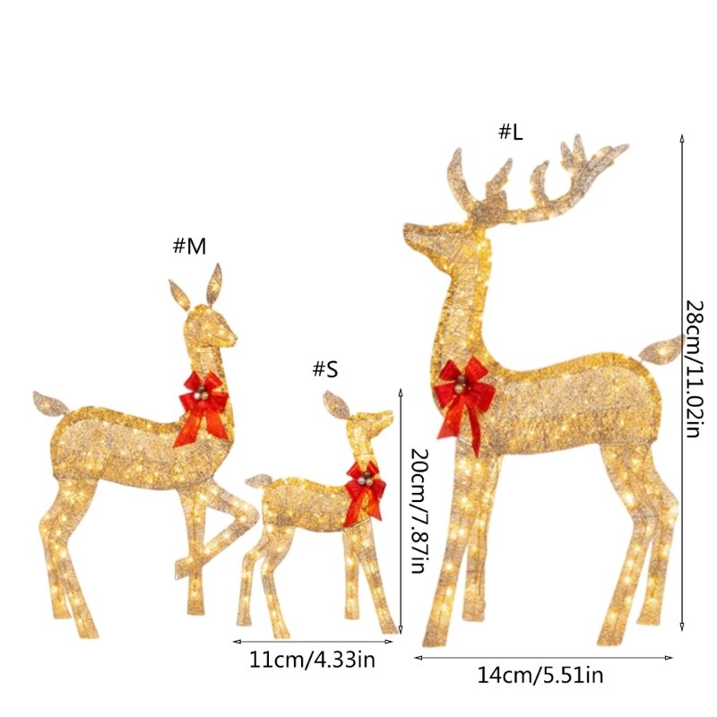 Christmas Deer Lightings with Button Batteries for Outdoor Yard Decorations