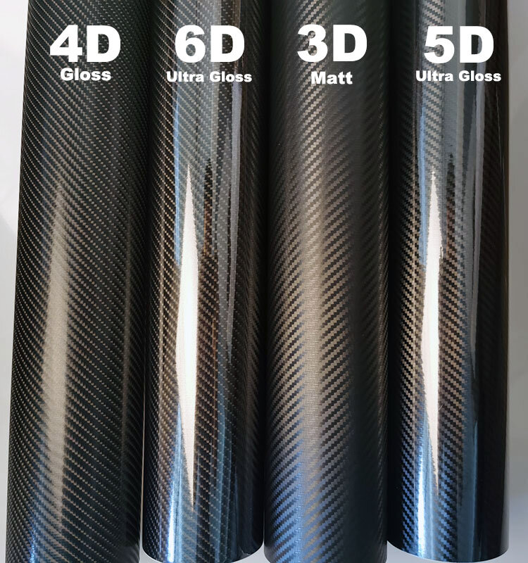 Film en fibre de carbone 5D ultra brillant, super qualité, vinyle rond, Bergame, taille 50cm x 150cm, 200cm, 300cm