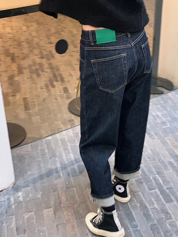 Женские джинсы большого размера Y2k, летняя тонкая модель 2023, новинка, прямые тонкие брюки-султанки с девятью точками