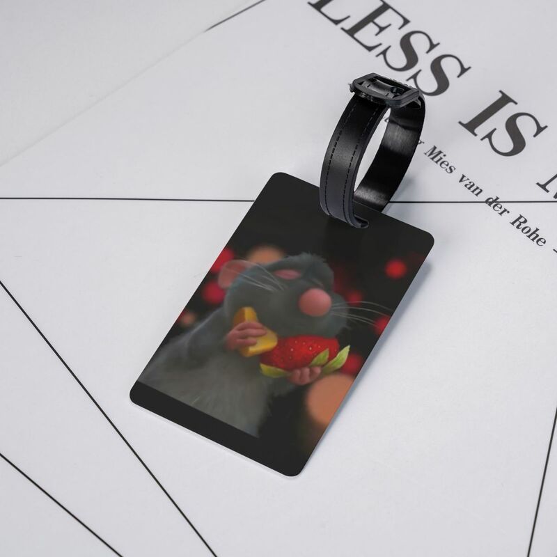 Tag bagasi Remy Ratatouille kustom untuk koper penutup privasi nama kartu ID