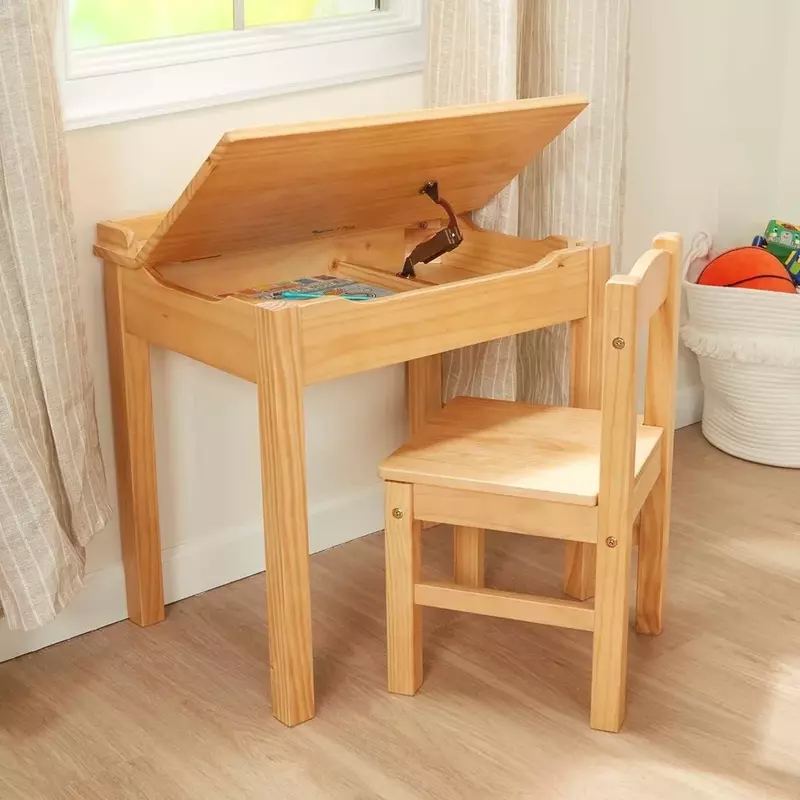 Kinder tisch Holz Sitz-Steh-Tisch und Stuhl-Honig-Farbe