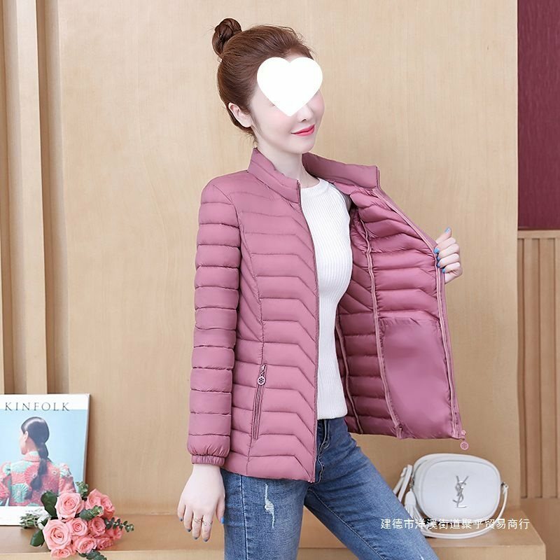 Fashion Women Puffer Jackets Ultralight Duck Down Cotton Jacket 2024 New Autumn Winter Long Sleeve Warm Coat Female Parka