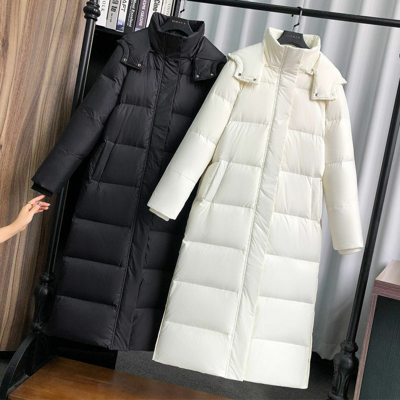 Jaqueta longa para mulheres, casaco de inverno feminino, Parkas femininas, puffer jaquetas, 2021