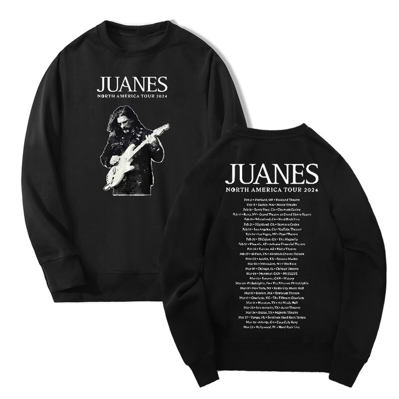 Уличная одежда унисекс Juanes North America Tour, свитшот с круглым вырезом и длинными рукавами для мужчин и женщин, одежда в стиле хип-хоп, 2024