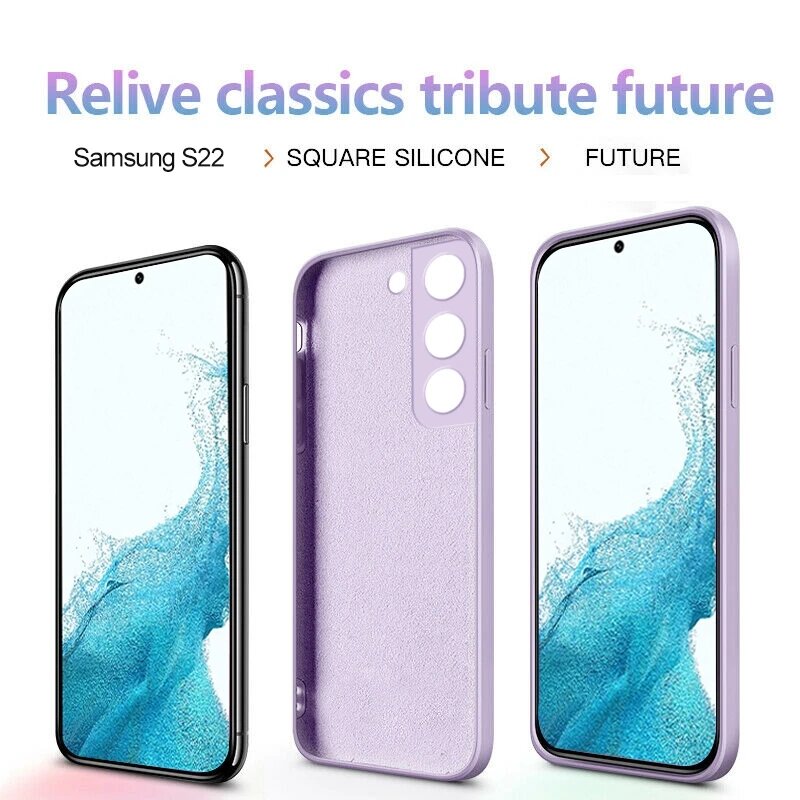 Coque en silicone liquide pour Samsung, coque souple et carrée pour Galaxy S21, S23, S10 Plus, S20 FE, S10E, S22, Note 20 Ultra