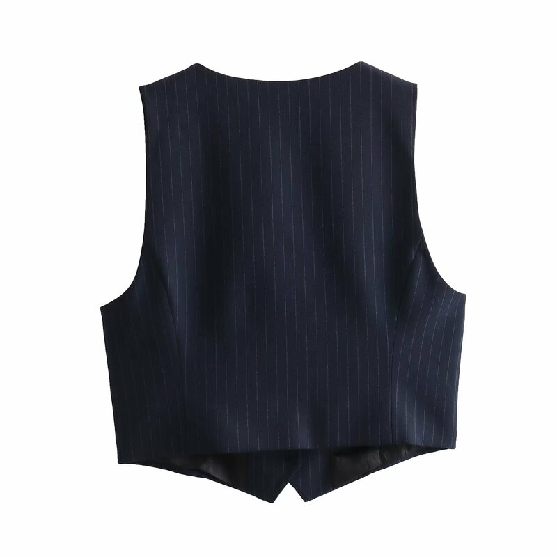 TRAF-Conjuntos de calças vintage sem mangas para mulheres, regatas casuais com decote em v, patchwork com cordão, calças largas, moda feminina