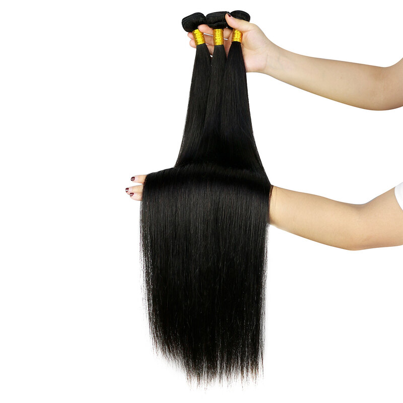 SPARK 8-30 inch 5A Brazilian Straight Human Hair Extension 1B Natural Black Color 100% Human Hair Weave Bundles Remy Hair