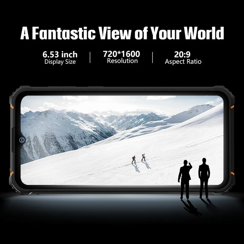HOTWAV W10 프로 옥타코어 스마트폰, 15000mAh 대용량 배터리, 6GB + 64GB 견고한 휴대폰, 안드로이드 12, 6.53 인치, 20MP 카메라 핸드폰